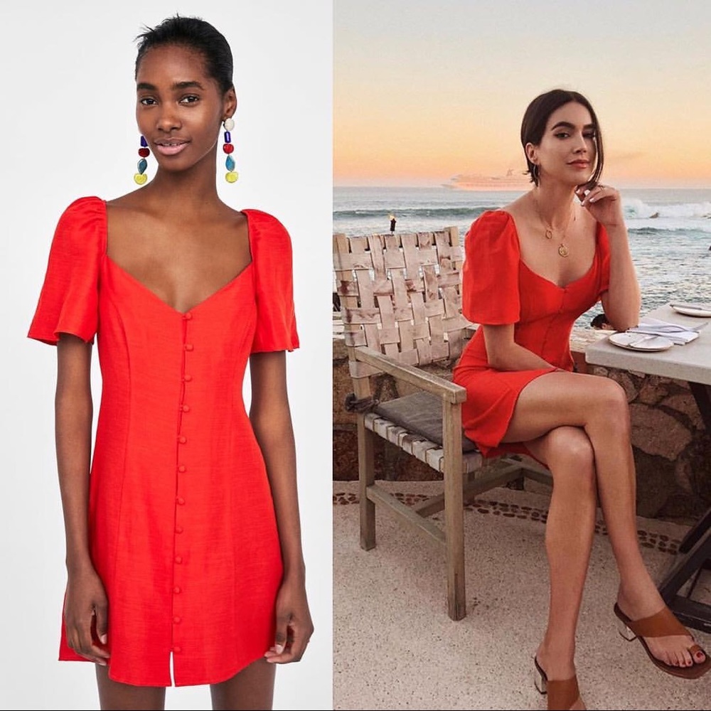 Scarlet Red Zara Linen Mini dress